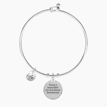 Bracciale rigido con ciondolo e scritta Niente è impossibile… louisa may alcott 732268