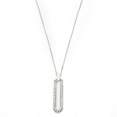 Collana paper clip in argento bianco e zirconia cubica Unoaerre 5795