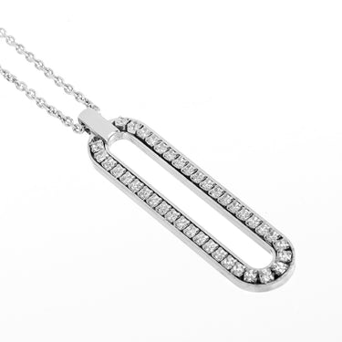 Collana paper clip in argento bianco e zirconia cubica Unoaerre 5795