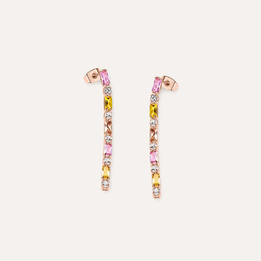 Orecchini Pendenti Tennis Romantic Shine Ottone Rosa Cristallo 1694984