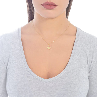 Collana Con Angelo In Oro Giallo e Diamante Roberto Giannotti NKT264
