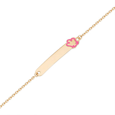 Bracciale Oro Bambina Con Targhetta e Angelo Rosa Roberto Giannotti NKT377