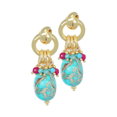 Orecchini Artigianali In Turchese Ginevra Nivy OARP0542#G