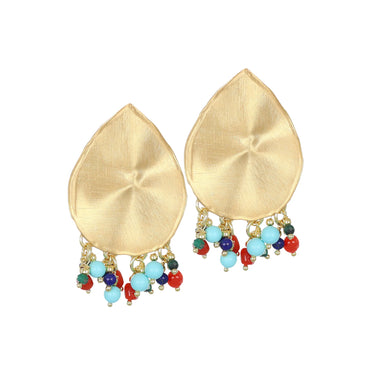 Orecchini Pendenti a Goccia Con Corallo e Pietre Aluna Nivy OARP0569#G