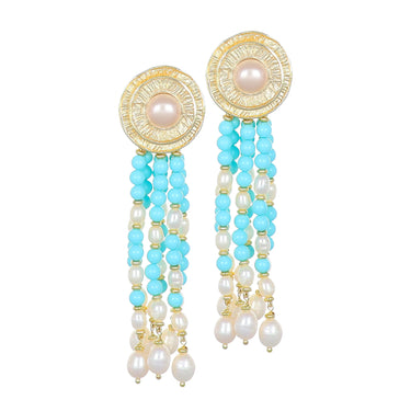 Orecchini Pendenti In Perle e Turchese Clea Nivy OARP0541#G