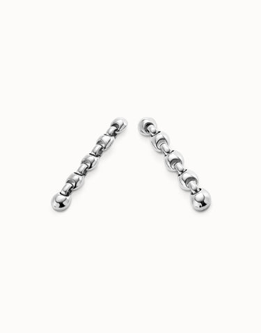 Orecchini Lunghi Placcati Argento Sterling Con Maglie a Forma Di Sfere PEN0991MTL0000U