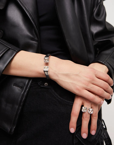 Bracciale Placcato Argento Sterling Con Cristallo Bianco PUL2485BLNMTL0M