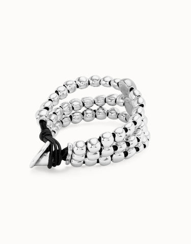 Bracciale Formato Da Tre File di Perline Placcate Argento Sterling PUL2550MTL0000L