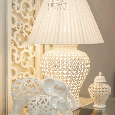 Anfora Potiche Porc. Traf. 25X39Cm(H) Hervit 26841