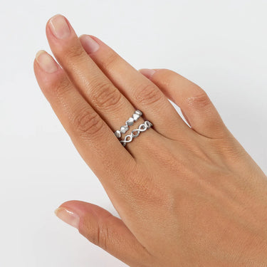 Anello a Fascia Cuori Amen RHH-14