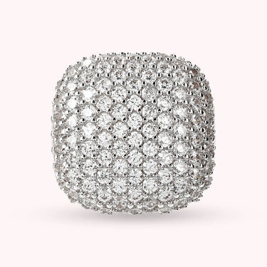 Anello Chevalier Quadrato con Pavé in Cubic Zirconia