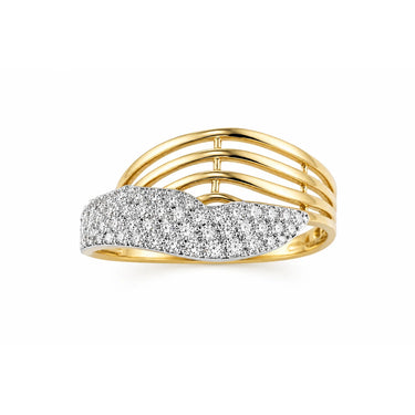 Anello Fantasia Onda Bicolore in Oro 18kt