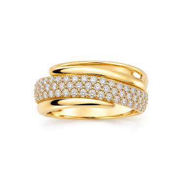 Anello Fascia Incrociata in Oro Giallo 18kt