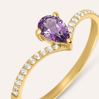 Anello Solitario Amélie Oro Giallo Ametista Cubic Zirconia Stroili 1437936