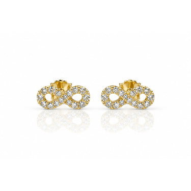 Orecchini a Lobo Infinito in Oro Giallo 18 kt con Zirconi